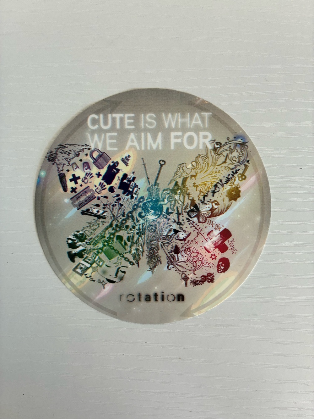 "Cute Is What We Aim For" Butterfly Sticker circa 2008